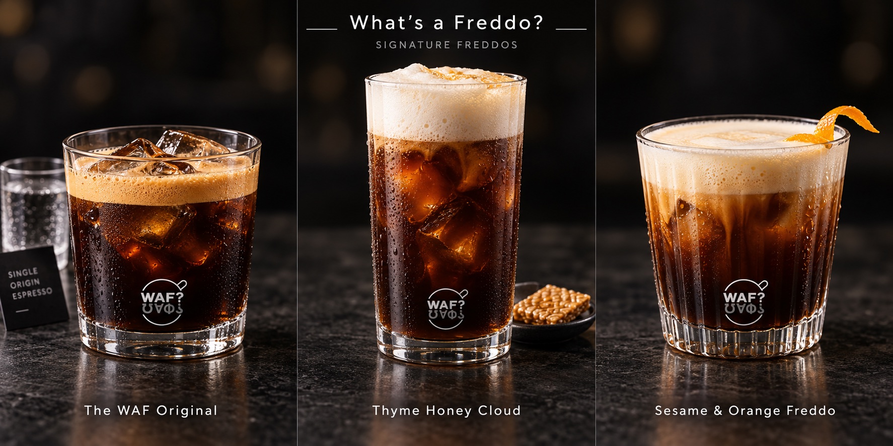 The WAF Original, Thyme Honey Cloud and Sesame and Orange Freddo
